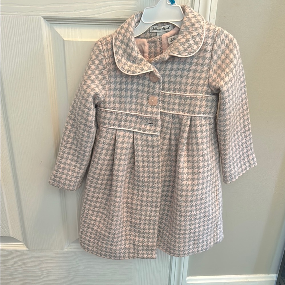 Janie and Jack Pink Houndstooth Coat